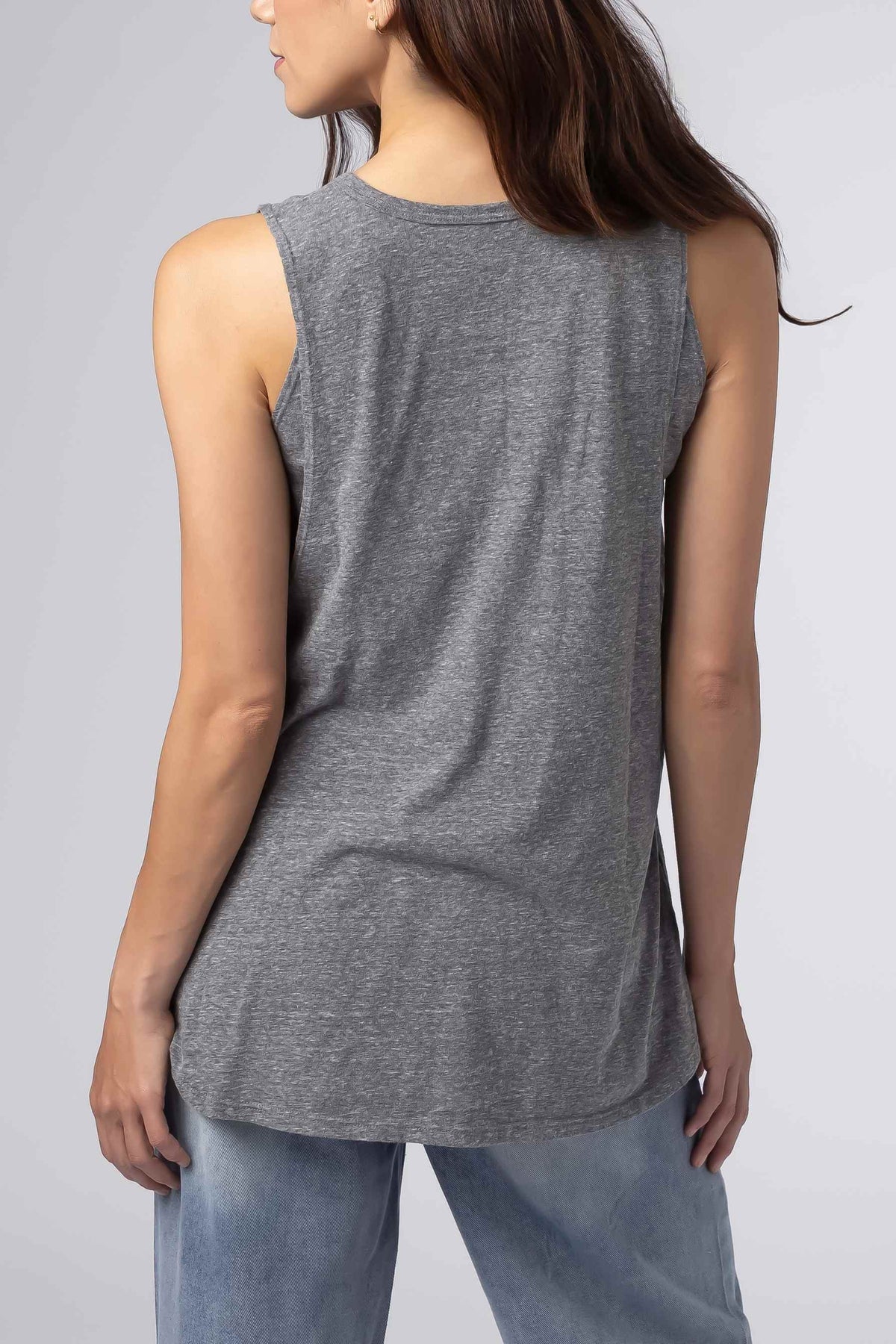 long cotton triblend nursing tank top back view