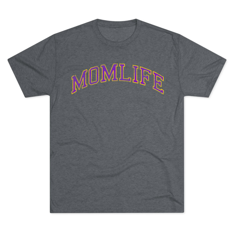 PURPLE and GOLD Football Mom Shirt - Bun Maternity & Mama