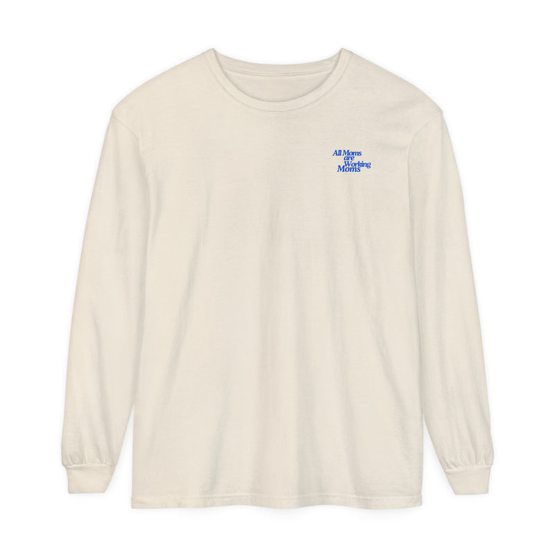 MOM WORK Garment Dyed Long Sleeve T-Shirt - Bun Maternity & Mama