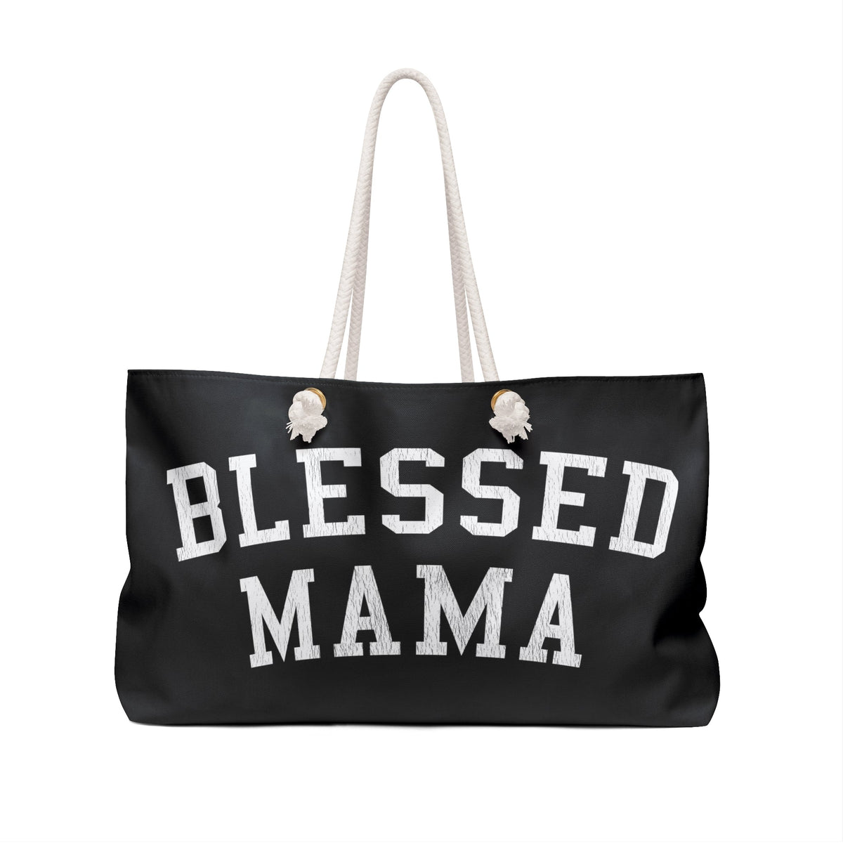 BLESSED Weekender Bag tote_black_front_view- Bun Maternity & Mama