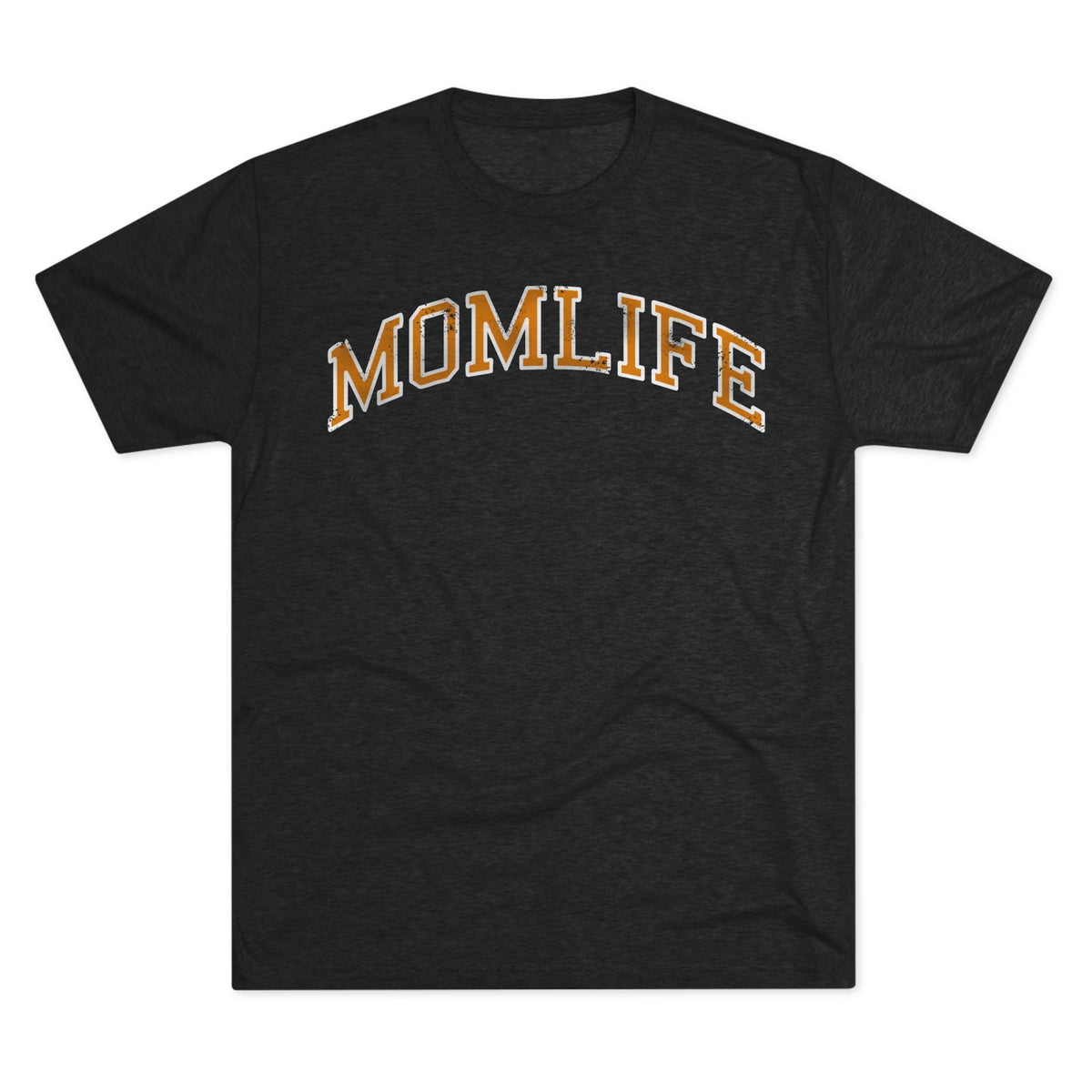 MOMLIFE ORANGE and WHITE Football Mom Shirt Bun Maternity mom graphic t shirt