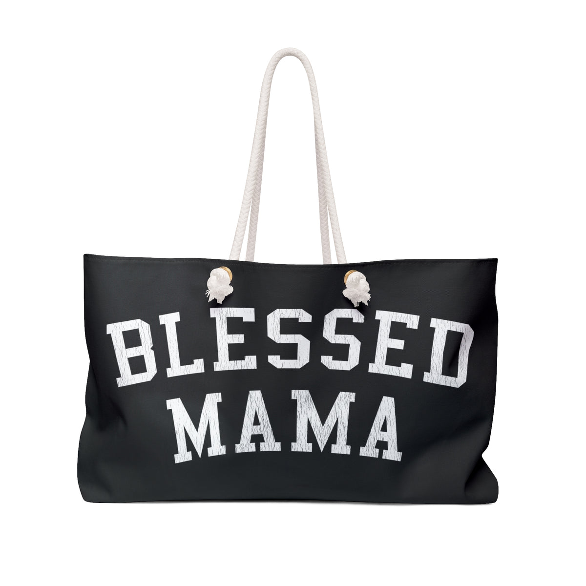 BLESSED Weekender Bag tote_black_full_front_view - Bun Maternity & Mama
