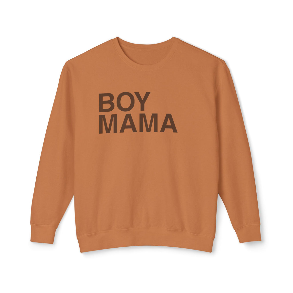 boy mom sweatshirt autumn color with boy mama print in black