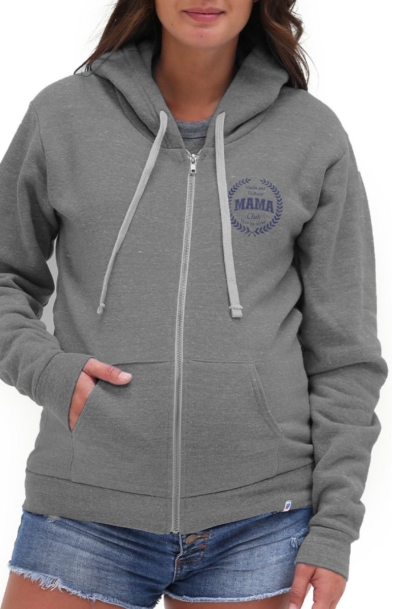 club mama sweatshirt zip up hoodie front view
