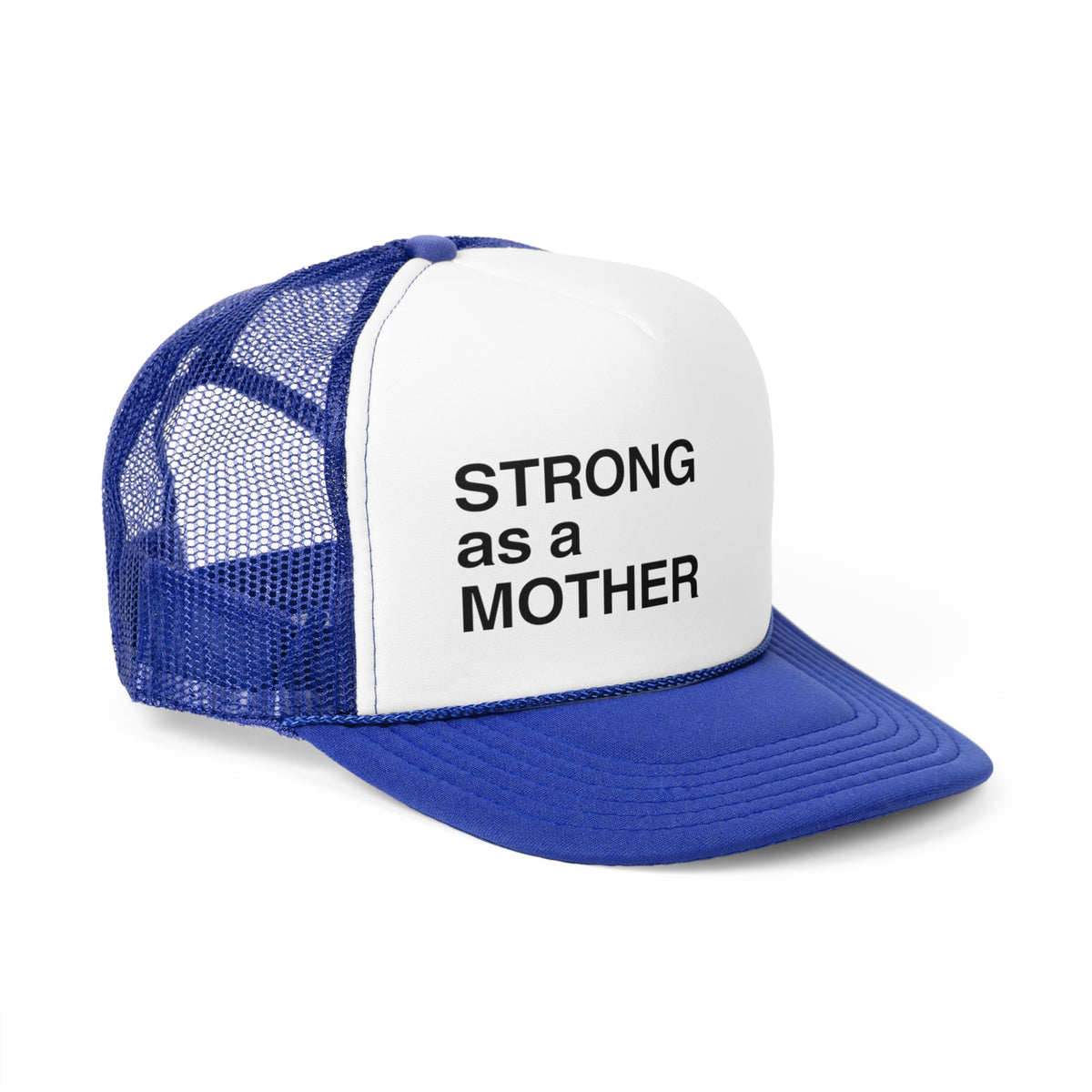 strong as a mother trucker hat blue