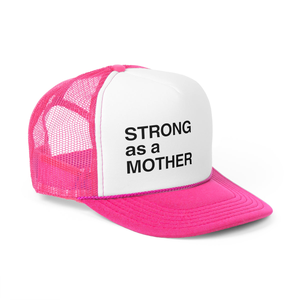 strong as a mother trucker hat pink