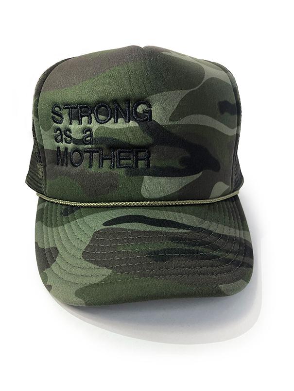 Strong As A Mother Trucker Hat Hat Bun Maternity Nursing Apparel One Size camo 