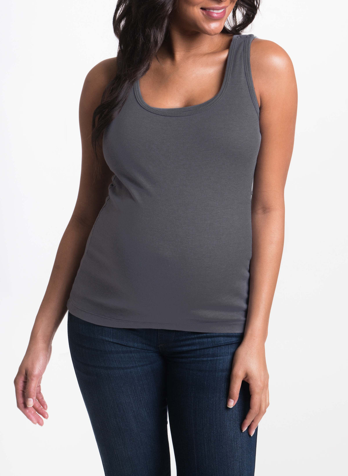 Snap Ribbed Nursing Tank - Colors - Bun Maternity & Mama