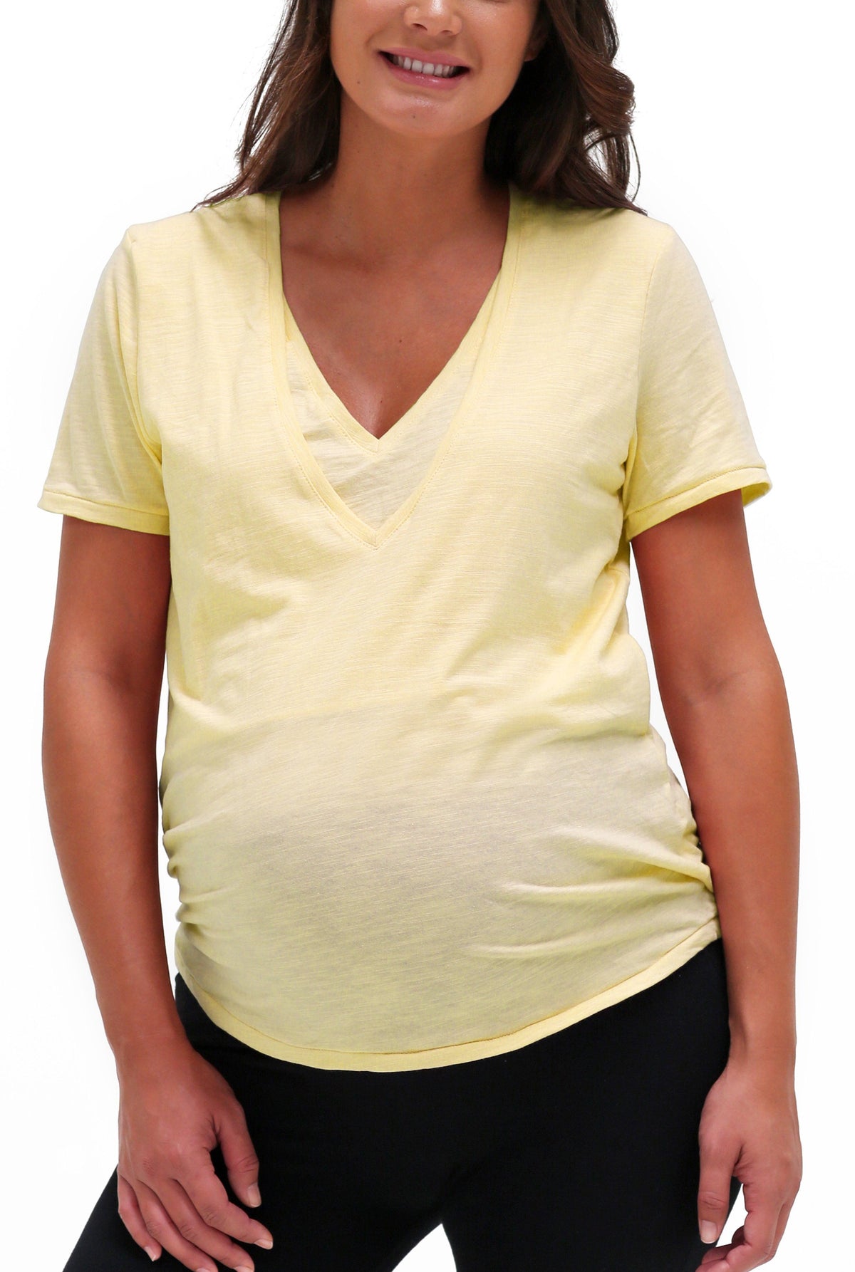 V Neck Nursing Tee Shirt - Bun Maternity & Mama