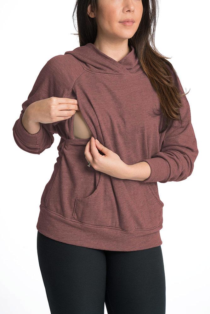 Relax Maternity Nursing Hoodie - 7 Colors Hoodie Bun Maternity Nursing Apparel small 2/4 desert rose 